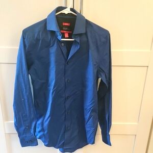 Kenneth Cole Awareness Blue Checkered long sleeve dress Shirt 13.5 32/33